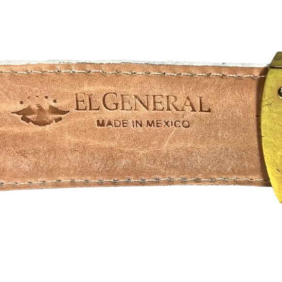 El General Leather Belt w/ Rhinestone Buckle & Blue Glitter Rhinestone Inlay main image 7